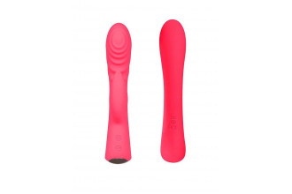 Красный перезаряжаемый вибратор-кролик - 19,1 см.