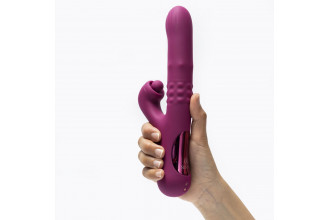 Фиолетовый вибратор-кролик Selove ComePlay - 23,9 см.