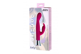 Розовый вибратор с клиторальным стимулятором и гибкой головкой LOLY - 21,6 см.