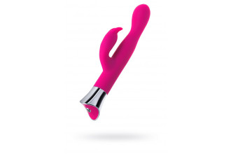 Розовый вибратор с клиторальным стимулятором и гибкой головкой LOLY - 21,6 см.