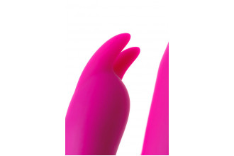 Розовый вибратор с клиторальным стимулятором и гибкой головкой LOLY - 21,6 см.