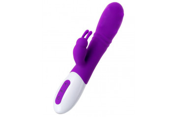 Фиолетовый вибратор JOS TATY с пульсирующими шариками - 21,5 см.