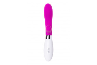 Розовый силиконовый вибратор с клиторальным стимулятором A-Toys Mady - 20,4 см.