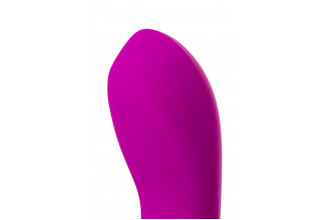 Розовый силиконовый вибратор с клиторальным стимулятором A-Toys Mady - 20,4 см.