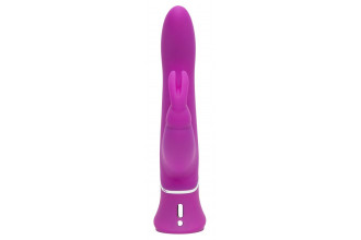Лиловый вибратор Curve Thrusting Rechargeable Rabbit Vibrator - 24,1 см.