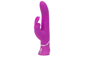 Лиловый вибратор Curve Thrusting Rechargeable Rabbit Vibrator - 24,1 см.