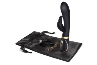 Черный вибратор-кролик с эффектом нагрева Warming Rabbit Vibrator