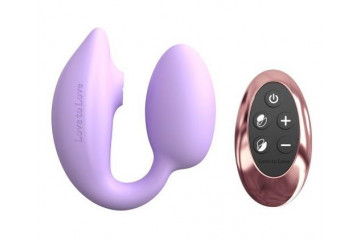 Сиреневый U-образный стимулятор клитора и точки G с пультом ДУ Wonderlover