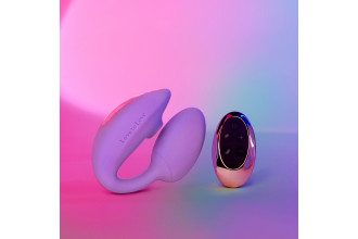 Сиреневый U-образный стимулятор клитора и точки G с пультом ДУ Wonderlover