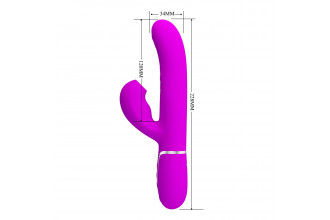 Лиловый вибратор-кролик с пульсацией Perdita - 22,8 см.