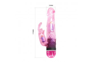 Розовый вибратор-кролик Lovers - 17,5 см.