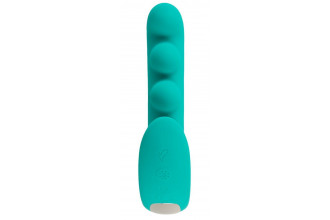 Зеленый вибратор SYLORA Unique Beads Vibrator - 17 см.