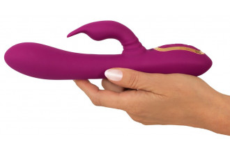 Фиолетовый вибратор 3 Function Vibrator с вращением бусин - 23 см.