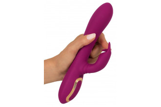 Фиолетовый вибратор 3 Function Vibrator с вращением бусин - 23 см.