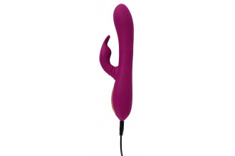 Фиолетовый вибратор 3 Function Vibrator с вращением бусин - 23 см.