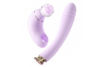 Сиреневый вибратор с возвратно-поступательными движениями и нагревом Minaka Сиреневый вибратор с возвратно-поступательными движениями и нагревом Minaka