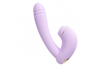 Сиреневый вибратор с возвратно-поступательными движениями и нагревом Minaka