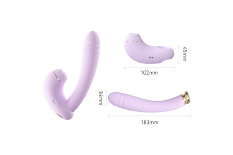 Сиреневый вибратор с возвратно-поступательными движениями и нагревом Minaka Сиреневый вибратор с возвратно-поступательными движениями и нагревом Minaka