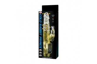 Золотистый вибратор Gold Rabbit Prince с ротацией - 21,5 см. Золотистый вибратор Gold Rabbit Prince с ротацией - 21,5 см.