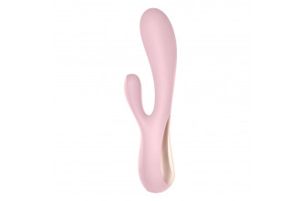 Розовый вибратор-кролик Satisfyer Mono Flex с управлением через приложение - 20,4 см.