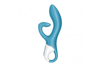 Бирюзовый вибратор-кролик Embrace Me - 21,2 см.