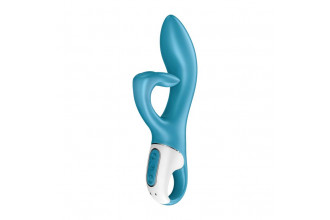 Бирюзовый вибратор-кролик Embrace Me - 21,2 см.