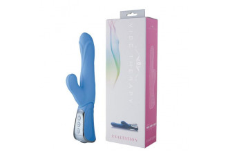 Голубой вибромассажёр VIBE THERAPY EXALTATION - 23 см.