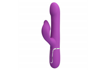 Фиолетовый вибратор с вращенеим бусин Falin - 22,7 см.