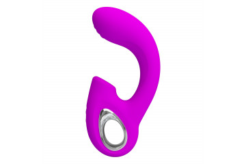 Лиловый вибромассажёр с вакуумной стимуляцией клитора Sibel - 15,5 см.