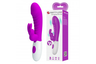 Лиловый вибратор-кролик Naughty Bunny - 19,8 см.