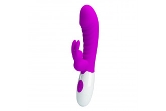 Лиловый вибратор-кролик Naughty Bunny - 19,8 см.