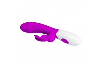 Лиловый вибратор-кролик Naughty Bunny - 19,8 см.