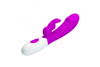 Лиловый вибратор-кролик Naughty Bunny - 19,8 см.