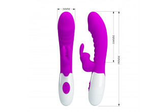 Лиловый вибратор-кролик Naughty Bunny - 19,8 см.