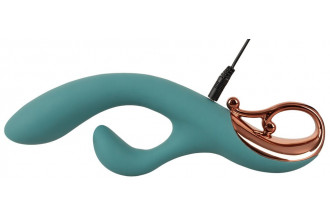 Бирюзовый вибратор-кролик The Magician Rabbit Vibrator - 22,5 см.