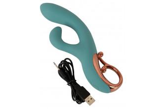 Бирюзовый вибратор-кролик The Magician Rabbit Vibrator - 22,5 см.