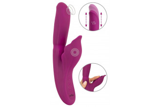 Лиловый вибратор-кролик 4 Function Vibrator - 24 см.