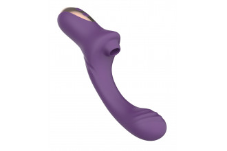 Фиолетовый вагинально-клиторальный вибратор