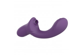 Фиолетовый вагинально-клиторальный вибратор