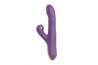 Фиолетовый вибратор-кролик с возвратно-поступательной стимуляцией