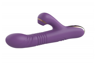 Фиолетовый вибратор-кролик с возвратно-поступательной стимуляцией