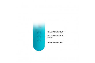 Бирюзовый вибратор Chris с клиторальным отростком - 15,4 см.