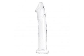 Большой стеклянный стимулятор 12’’ Glass Dildo With Veins & Flat Base - 28 см.