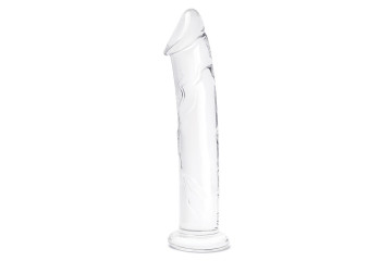 Большой стеклянный стимулятор 12’’ Glass Dildo With Veins & Flat Base - 28 см.