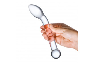 Прозрачный стеклянный фаллос для точки G Slimline G-Spot - 20 см.