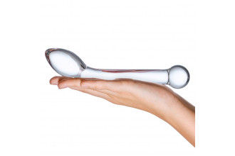 Прозрачный стеклянный фаллос для точки G Slimline G-Spot - 20 см.