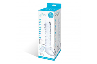 Прозрачный фаллоимитатор 8 Realistic Ribbed Glass Dildo - 20,3 см.