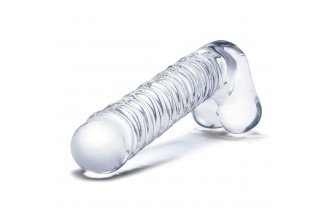 Прозрачный фаллоимитатор 8 Realistic Ribbed Glass Dildo - 20,3 см.