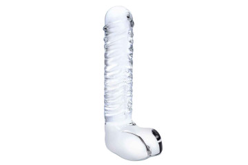 Прозрачный фаллоимитатор 8 Realistic Ribbed Glass Dildo - 20,3 см.