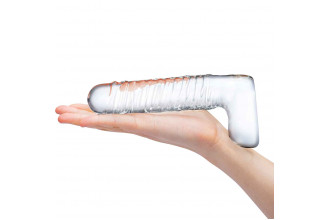 Прозрачный фаллоимитатор 8 Realistic Ribbed Glass Dildo - 20,3 см.